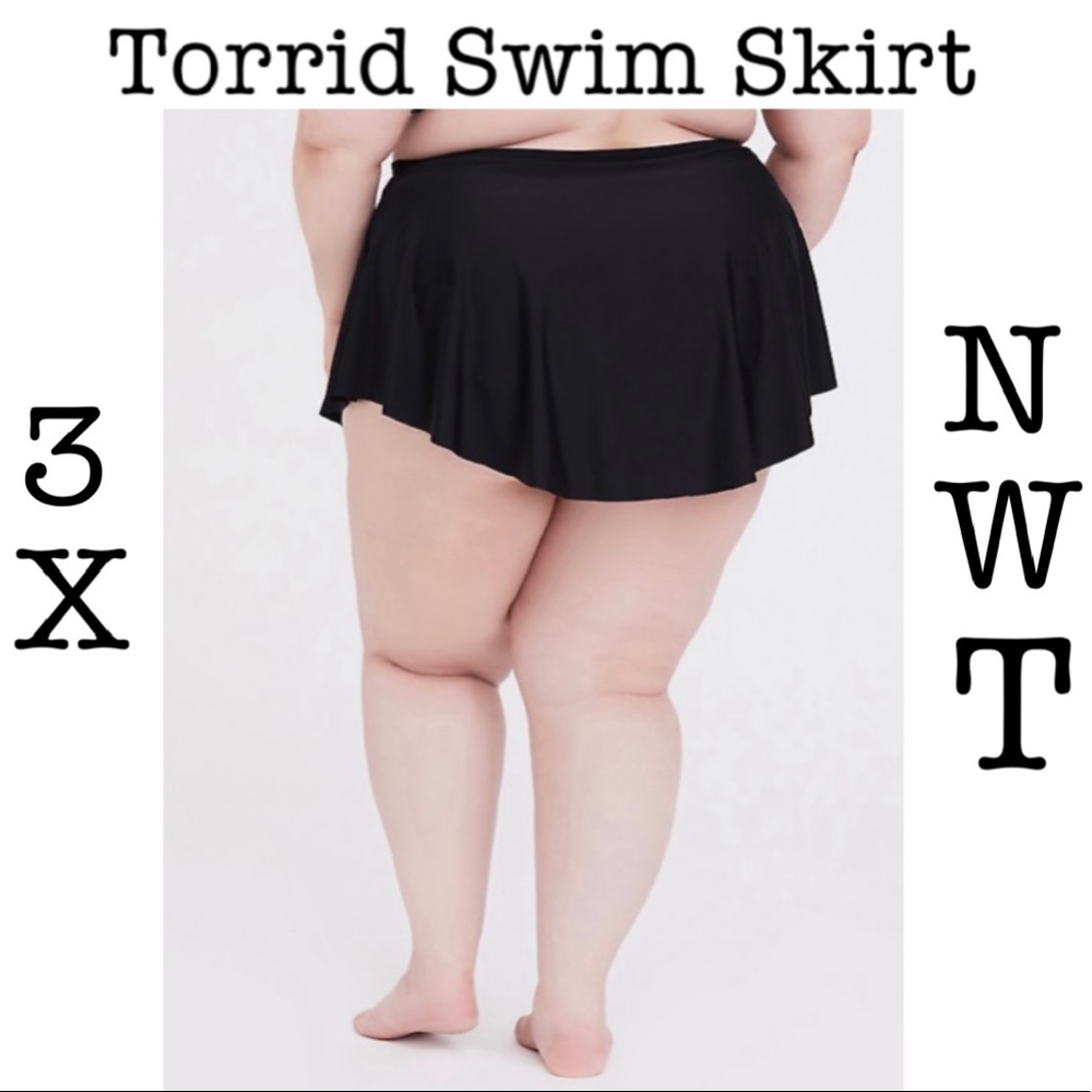 NWT Torrid Black Hi-Lo Swim Skirt With Brief 3X 🤩